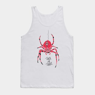 red black spider illustration for halloween Tank Top